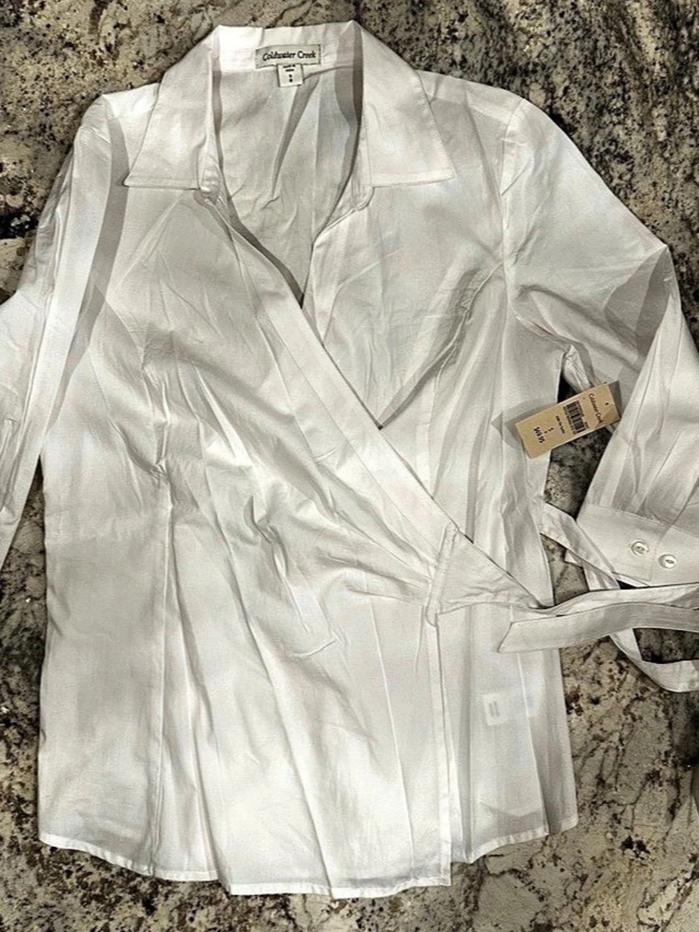 Coldwater Creek White Button Down Shirt Size Small NWT